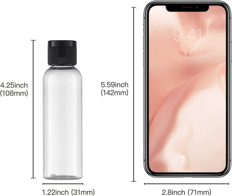 Tekson Travel Bottles Empty 2oz (10 PCS), Plastic Travel Size Cosmetic Container, TSA Amber Squeeze Bottle for Shampoo, Conditioner (Flip Cap) - Image 5